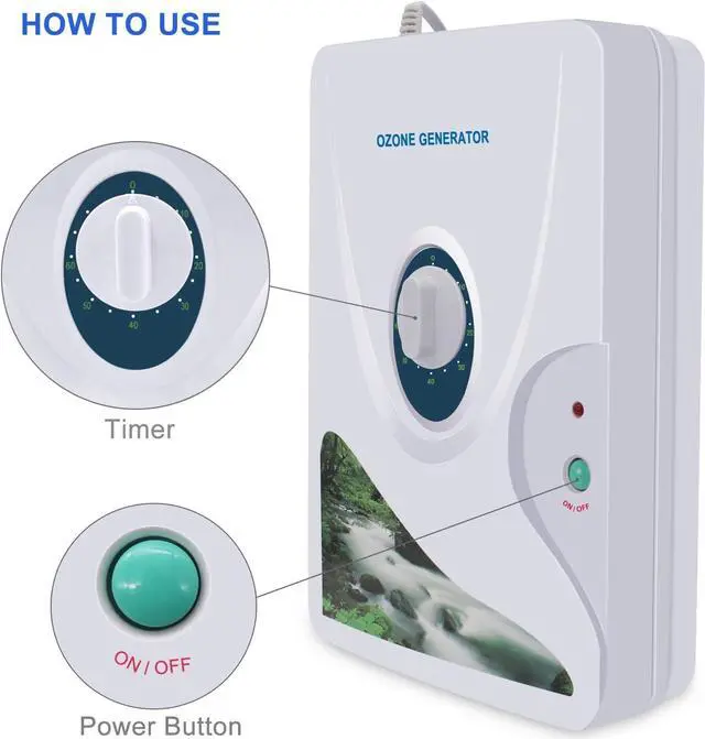 Alt view image 4 of 7 - SHD Ozone Generator Water Ozonator O3 Ozone Machine 600mg/h for Home Air, Water, Fruits, Vegetables Clean