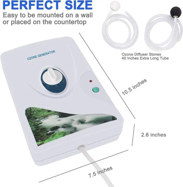 Alt view image 6 of 7 - SHD Ozone Generator Water Ozonator O3 Ozone Machine 600mg/h for Home Air, Water, Fruits, Vegetables Clean