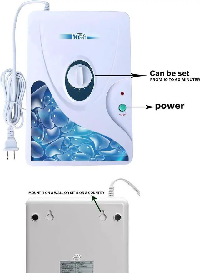 Alt view image 3 of 6 - Ozone Generator Air Purifier Ozone Output 600mg/h
