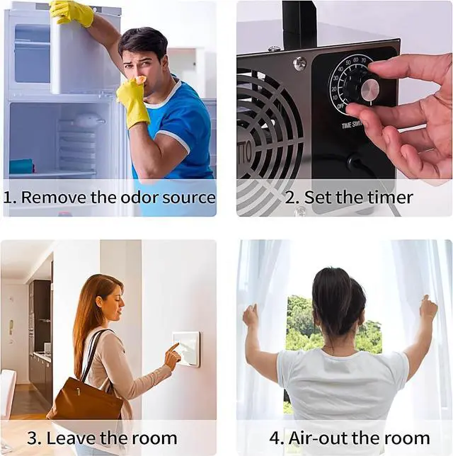 Alt view image 4 of 6 - Ozone Generator 28,000 mg/h High Capacity Ozone Generator Odor Removal Deodorizer Ozonator for Home, Cars and Pets