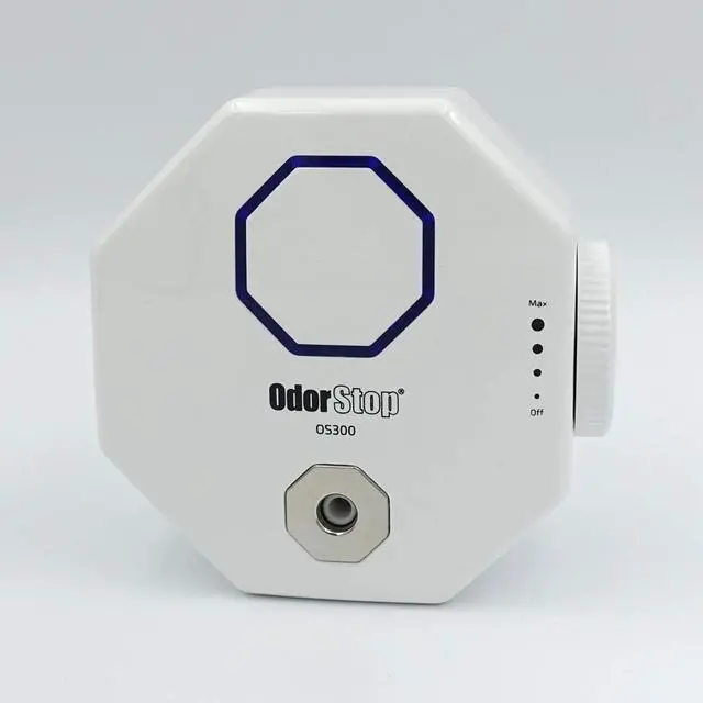 Alt view image 2 of 7 - OdorStop OS300 Professional Grade Mini Ozone Generator Ionizer for Deodorizing and Purifying Small Areas Such as Bathrooms, Bedrooms, Personal Workspaces, Hotel Rooms, Offices, and RVs (300 sq ft +)