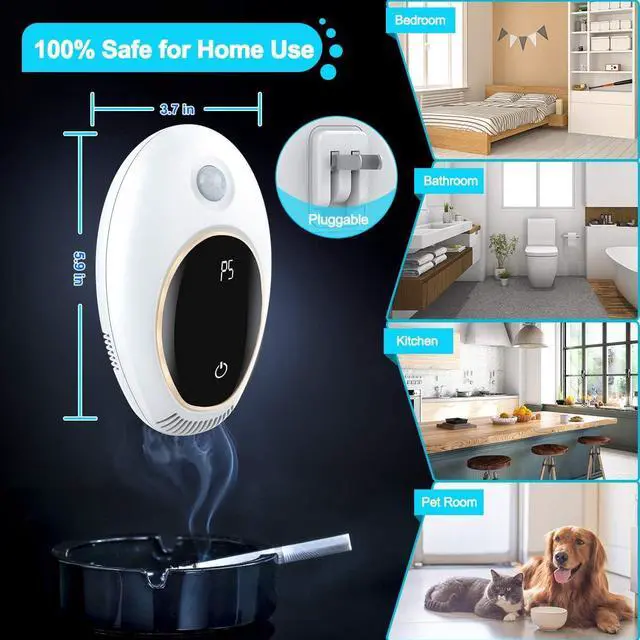 Alt view image 6 of 7 - Plug in Air Purifier with Motion Sensor Light for Home, Odor Eliminator Mini Ozone Air Freshener Ionizer Deodorizer to Remove Smell from Pets Smoke Toilet for House Bathroom Kitchen Bedroom Office