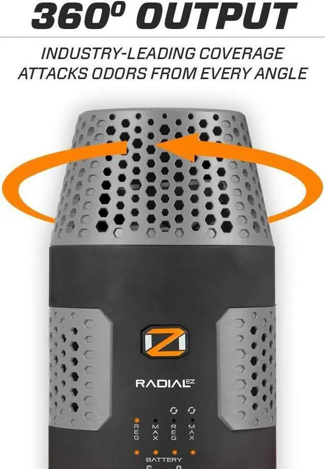 Alt view image 5 of 5 - ScentLok OZ Radial EZ, Portable Ozone Generator for Odor Destruction (Black)