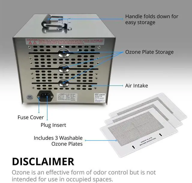 Alt view image 3 of 5 - Commercial Air Purifier Cleaner Ozone Generator by New Comfort