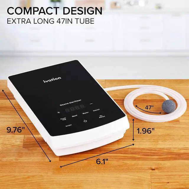 Alt view image 7 of 7 - Ivation Multipurpose Ozone Sterilizer for Air & Water | Portable Home Deodorizing & Disinfecting System with LED Control Panel, Ionizer, Tube & Diffuser Stones | Purify Toothbrushes, Baby Bottles, Etc