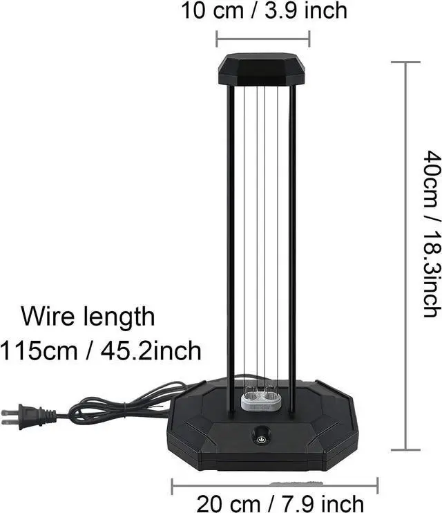 Alt view image 3 of 7 - BAIMNOCM Germicidal UVC Lamp Light 38W UV Light sanitizer Ozone Disinfection lamp with Remote Control Timer for Car/Household/Pet Area