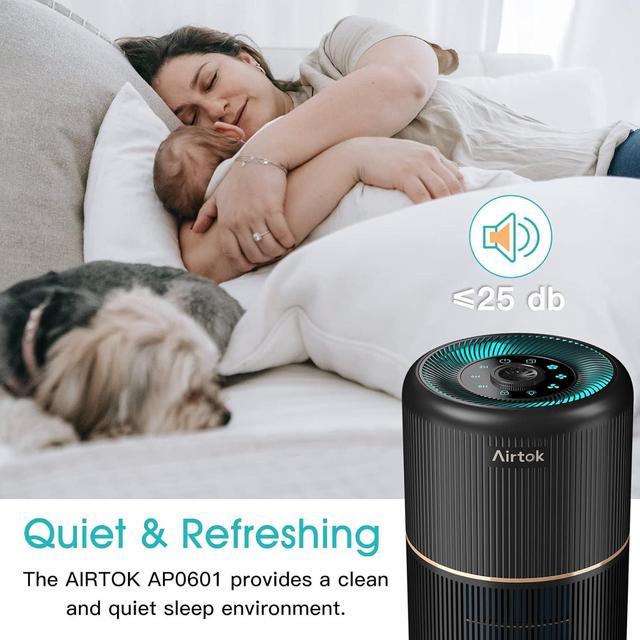 AIRTOK Purificatore d'Aria con funzione aromaterapia, Depuratore Aria  99,97% di rimozione fino a 0,1 micron, depuratore aria per casa con luce  notturna, sicurezza bambini, timer, bianco air purifier : : Casa e