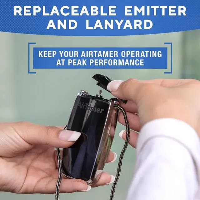 Alt view image 4 of 7 - AirTamer A320 Rechargeable Personal Air Purifier, Proven Performance, Virus and Pollutant Tested*, Black with Leather Travel Case