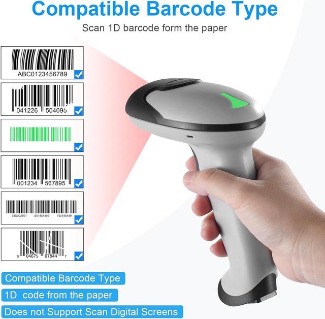 JRHC Barcode Scanner Wireless 1D Laser, Wireless Bar Code Reader