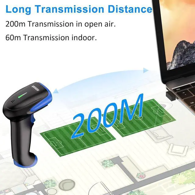Alt view image 4 of 7 - Symcode Wireless Bluetooth Barcode Scanner,3-in-1 Bluetooth & USB Wired & 2.4G Wireless Barcode Reader Scanner 2D 1D QR Code Automatic Fast Precise Bar Code Scanner for Phone Laptop Tablet