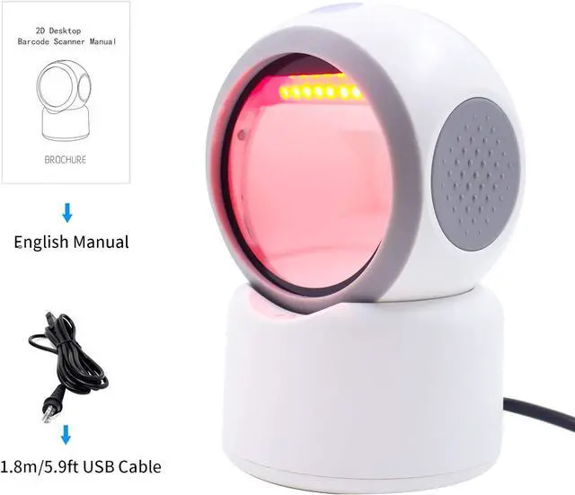 Alt view image 7 of 7 - 1D 2D QR Omnidirectional Hands-Free Automatic Barcode Scanner Reader .Symcode USB Barcode Reader Automatic Image Sensing Barocde Scanner .Capture Barcode from Mobile Phone Screen Barcode Scanner