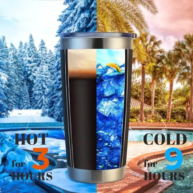 Alt view image 3 of 7 - DOMICARE 20oz Stainless Steel Tumbler Bulk with Lid, Double Wall Vacuum Insulated Travel Mug, Powder Coated Coffee Cup, Powder Black, 1 Pack