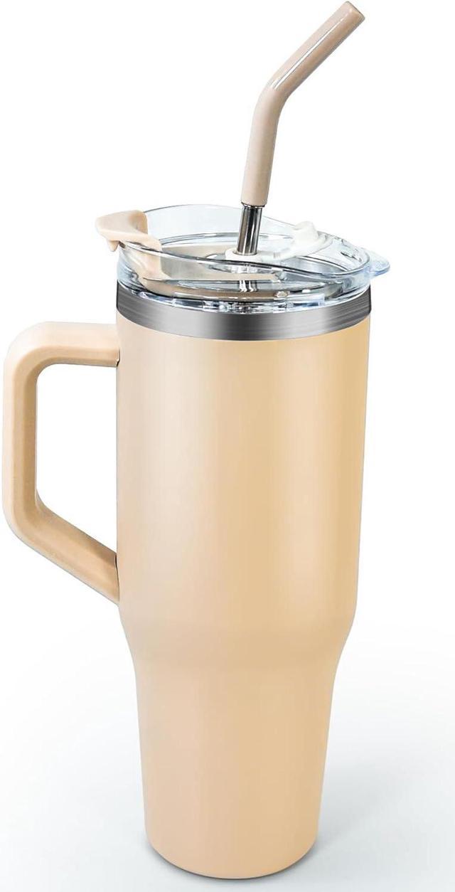 Cozy 40oz Tumbler With Handle Straw & Lid Reusable