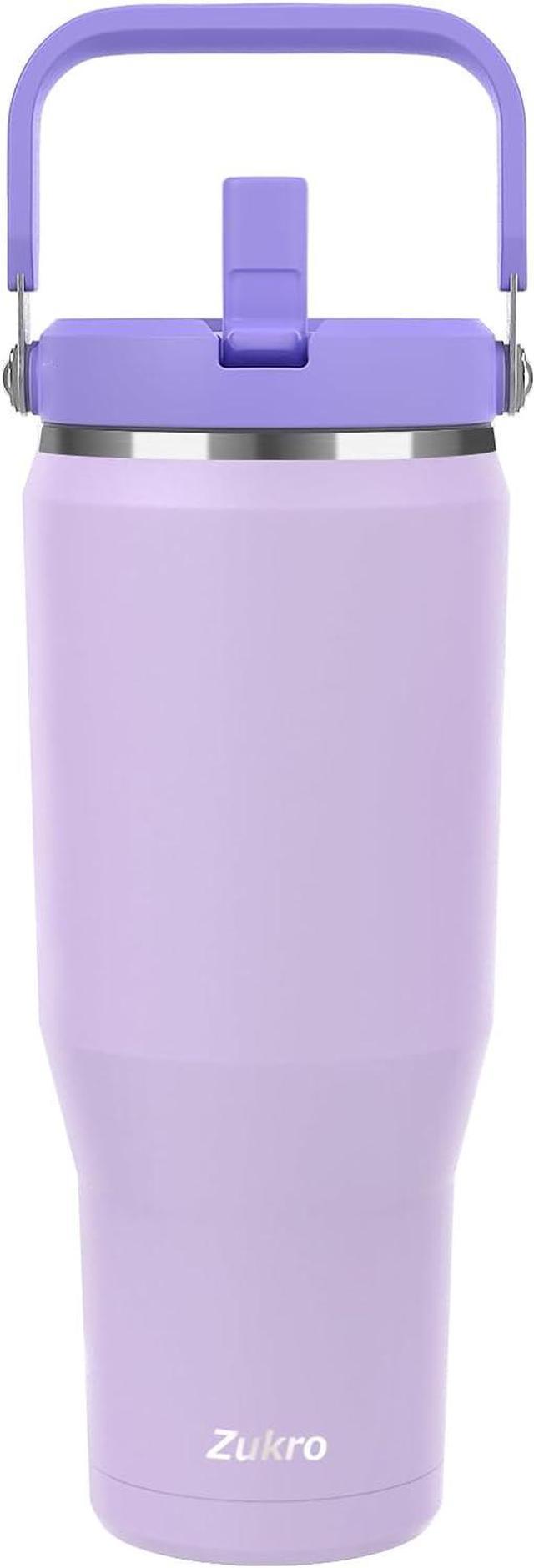 Zukro 50 oz Mug Tumbler With Handle And Flip Straw, Leakproof Vacuum  Insulated Stainless Steel Cup