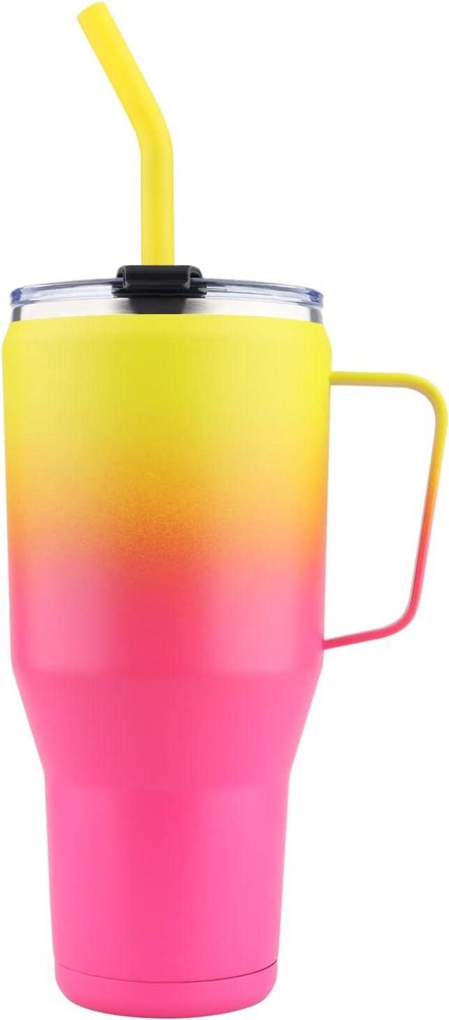 Double Insulated Slim Cold Cups with Straw