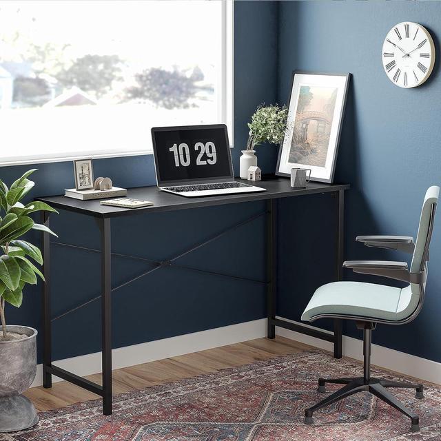Alt view image 2 of 6 - Cubiker Computer Desk, 32 inch Small Home Office Desk for Small Spaces, Modern Simple Style for Home, Office, Black