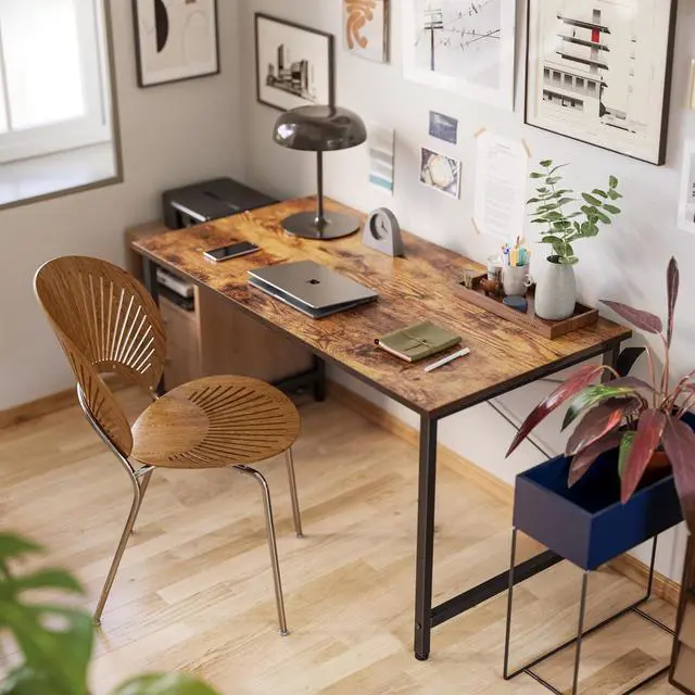 Alt view image 2 of 7 - Computer Desk, 40 inch Home Office Desk, Modern Simple Style PC Table for Home, Office, Study, Writing, Vintage