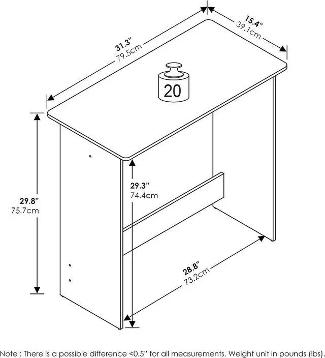 Alt view image 2 of 7 - Furinno Simplistic Study Table, White