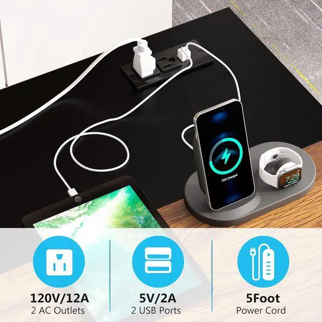 Alt view image 6 of 7 - Tribesigns L-Shaped Computer Desk with Power Outlet and Drawer Cabinet, 55 inch Large Executive Office Desk Business Furniture with 40 inch Lateral File Cabinet Printer Stand for Home Office,Brown