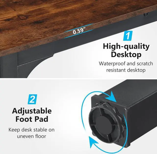 Alt view image 5 of 7 - Tribesigns 78.7 Inches Extra Long Computer Desk 2 Person Desk, Double Long Desk, Workstaion for Home Office
