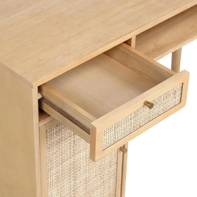 Alt view image 5 of 6 - Nathan James Jacklyn Modern Home Office Writing Desk, Natural Brown
