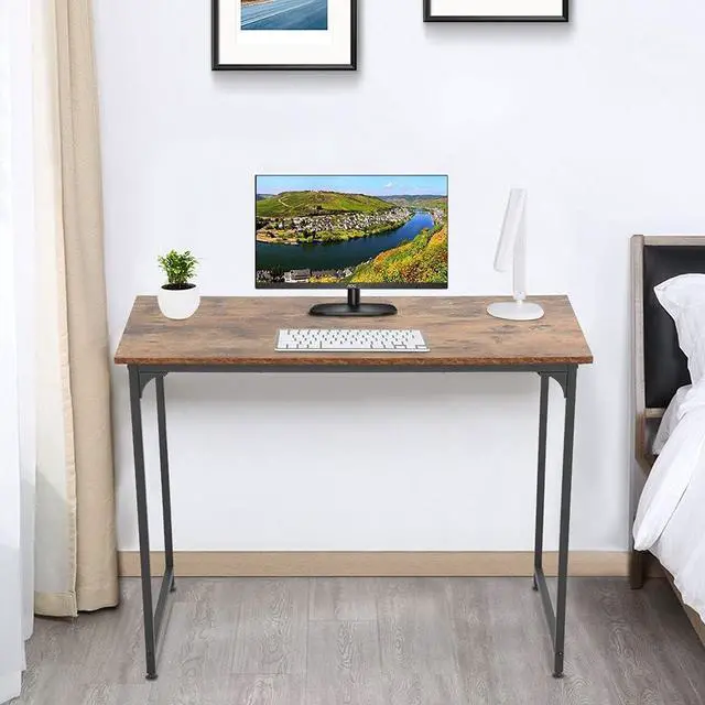 Alt view image 2 of 7 - BestOffice Computer Desk Home Office Desk 39 inches Gaming Desk Multi-Function Writing Table Student Art Modren Simple Style PC Wood and Metal Desk Workstation for Small Space, Vintage