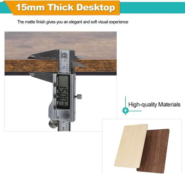 Alt view image 6 of 7 - BestOffice Computer Desk Home Office Desk 39 inches Gaming Desk Multi-Function Writing Table Student Art Modren Simple Style PC Wood and Metal Desk Workstation for Small Space, Vintage
