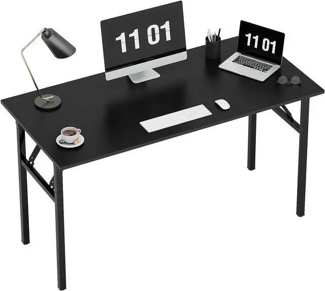 Main image of Need Computer Desk Office Desk 47 inches Folding Table with BIFMA Certification Computer Table Workstation No Install Needed, Black Brown