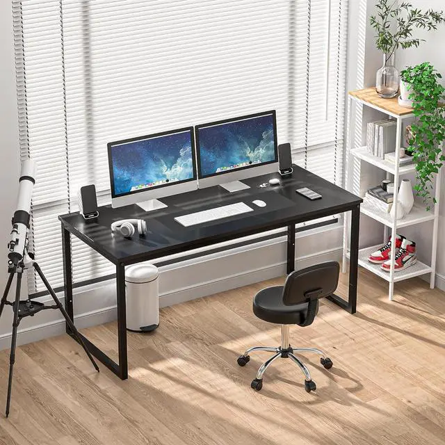 Alt view image 3 of 6 - ZenStyle Computer Desk 55" Large Office Desk Computer Table Laptop PC Simple Study Writing Desk for Home Office, Black