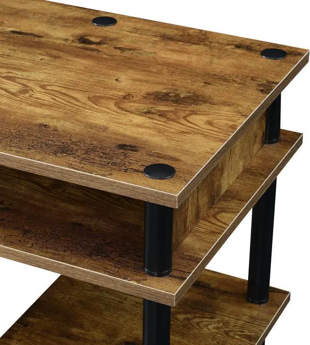 Alt view image 5 of 6 - Convenience Concepts Designs2Go No Tools Student Contemporary Office Desk and Vanity with Shelves, 47.25" L x 15.75" W x 30" H, Barnwood/Black