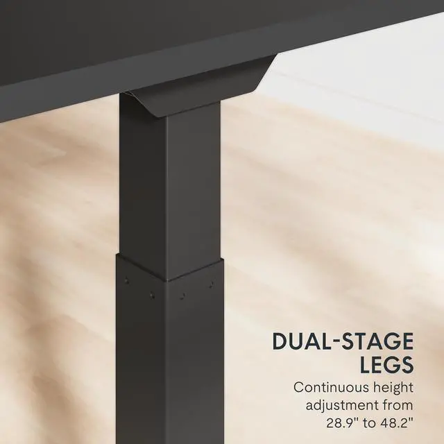 Alt view image 4 of 6 - L Shaped Standing Desk Frame with Dual Motor, Height-Adjustable Table Frame, Black