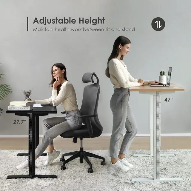 Alt view image 3 of 7 - Sunon Smart Advanced Standing Desk, Dual Motor Electric Adjustable Height Desk for Home Office, Sit to Stand Desk Laptop Computer Writing Office Desks & Workstations with 3 Pre-Set and USB Port 48