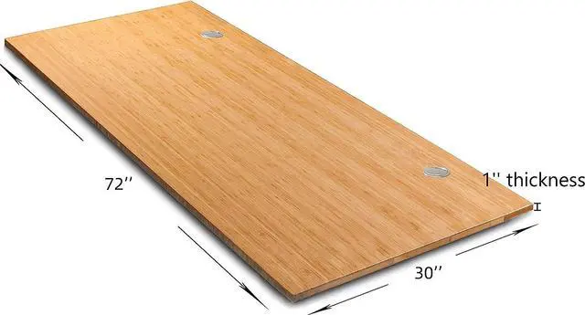 Alt view image 3 of 7 - VWINDESK 72 x 30 x 1 Inch 100% Solid Bamboo Desk Table Top Only,for Standing Desk Home Office Desk with 60mm Grommets(Right Angle)
