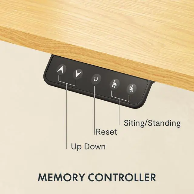 Alt view image 3 of 6 - FLEXISPOT Standing Desk Adjustable Height with Whole Piece Desk Board 43 x 24 Inch Electric Stand Up Desk Home Office Computer Workstation Sit Stand Desk, Maple Top + White Frame