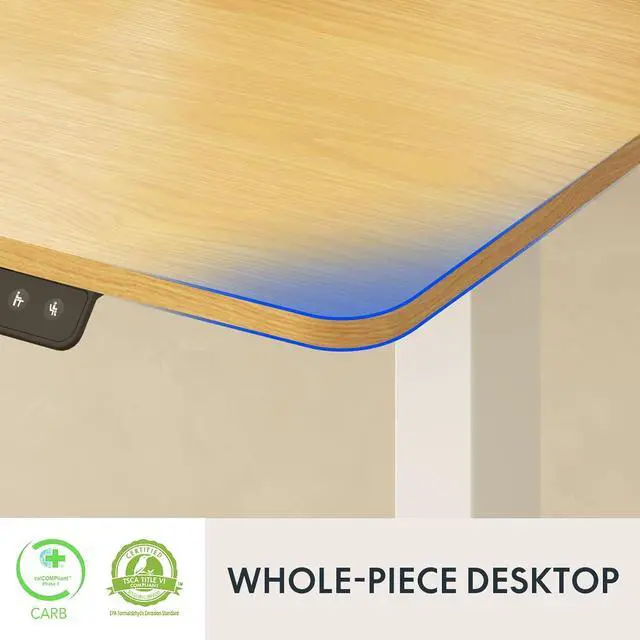 Alt view image 6 of 6 - FLEXISPOT Standing Desk Adjustable Height with Whole Piece Desk Board 43 x 24 Inch Electric Stand Up Desk Home Office Computer Workstation Sit Stand Desk, Maple Top + White Frame