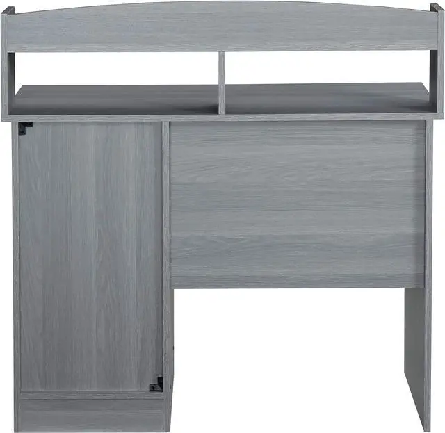 Alt view image 7 of 7 - Techni Mobili Modern Office Hutch Writing Desk, Grey