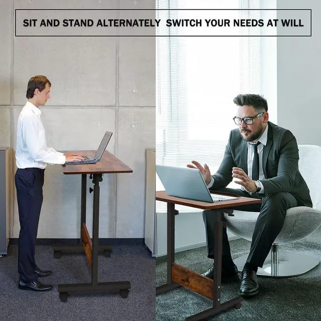 Alt view image 4 of 7 - KOUPA Height Adjustable Flip Standing Desk with Wheels,24Inch