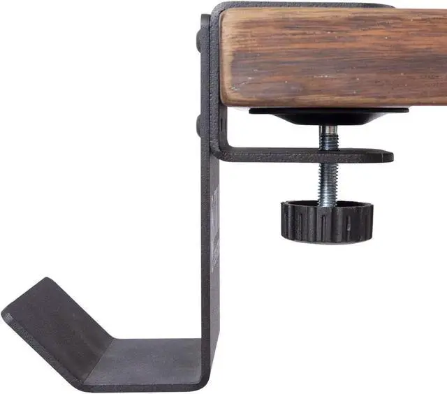 Alt view image 3 of 7 - Stand Up Desk Store Clamp-On Under Desk Headphone Hanger, Backpack Hook, and Purse Holder - Black