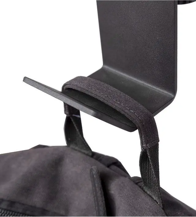 Alt view image 2 of 7 - Stand Up Desk Store Clamp-On Under Desk Headphone Hanger, Backpack Hook, and Purse Holder - Black