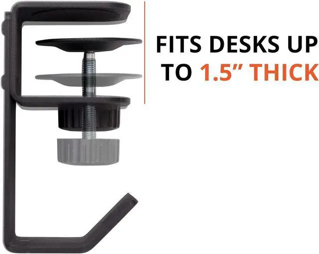 Alt view image 5 of 7 - Stand Up Desk Store Clamp-On Under Desk Headphone Hanger, Backpack Hook, and Purse Holder - Black
