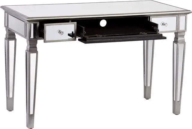 Alt view image 5 of 7 - SEI Furniture Wedlyn Mirrored Writing Desk, Silver