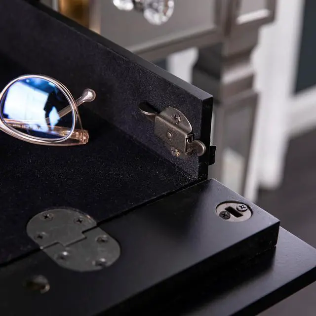 Alt view image 7 of 7 - SEI Furniture Wedlyn Mirrored Writing Desk, Silver