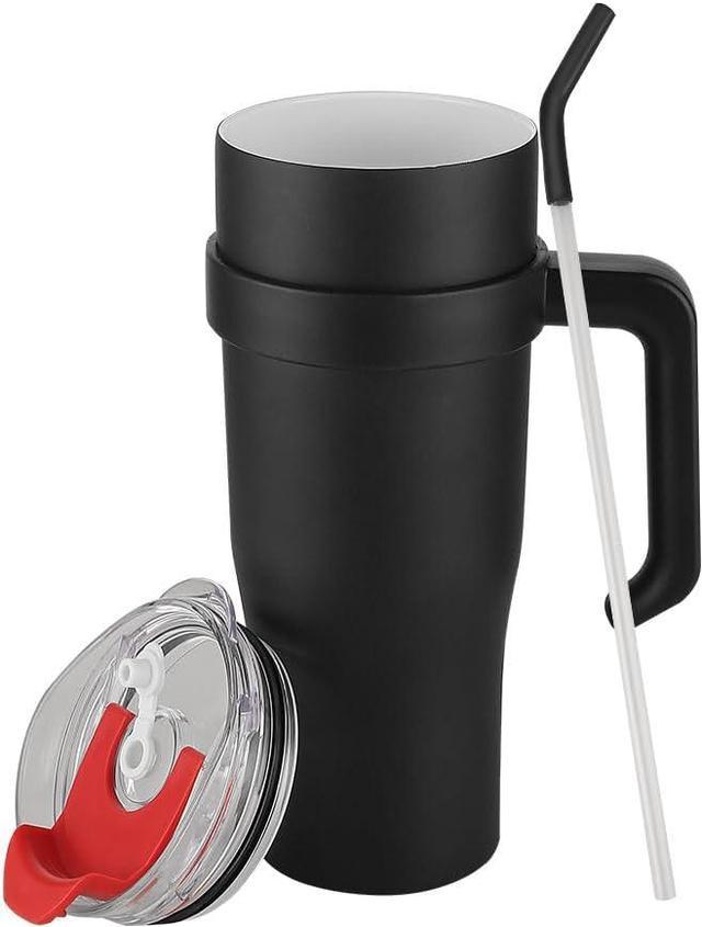 Tumbler with Handle 40oz Water Bottle for Hot and Cold grey