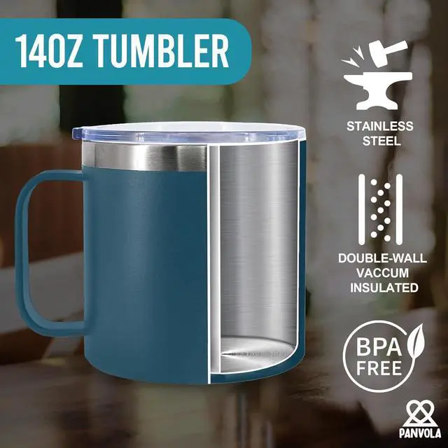 Alt view image 5 of 7 - A Wise Doctor Once Wrote Insulated Coffee Cup 14oz With Handle And Lid Doctor Gifts Physician Medical Student MD Dr Husband Wife Dad Mom Stainless Steel Vacuum Insulated Camping Travel Mug (Blue)