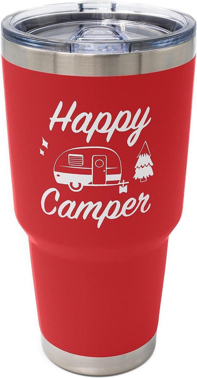 Happy Camper - Insulated Coffee Tumbler Cup with Sliding Lid