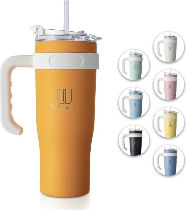 40oz Stainless Steel Insulated Cup With Straw - Keep Beverages Hot Or Cold  For Hours - Great For Coffee, Water, Etc.