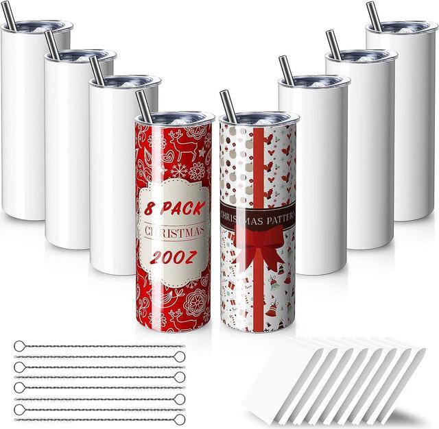 MURRICON Sublimation Tumblers 20 oz Skinny Straight,Stainless Steel Sublimation Blanks Skinny Tumbler,Double Wall Vacuum Insulated Sublimation Tumbler