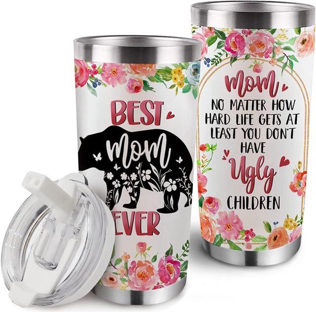 Mama bear - Mama Bear Tumbler with Lid Double Wall Tumbler Stainless Steel  20oz Travel Coffee Mug Bear Tumbler Best Mom Ever, Coffee Mug for Women