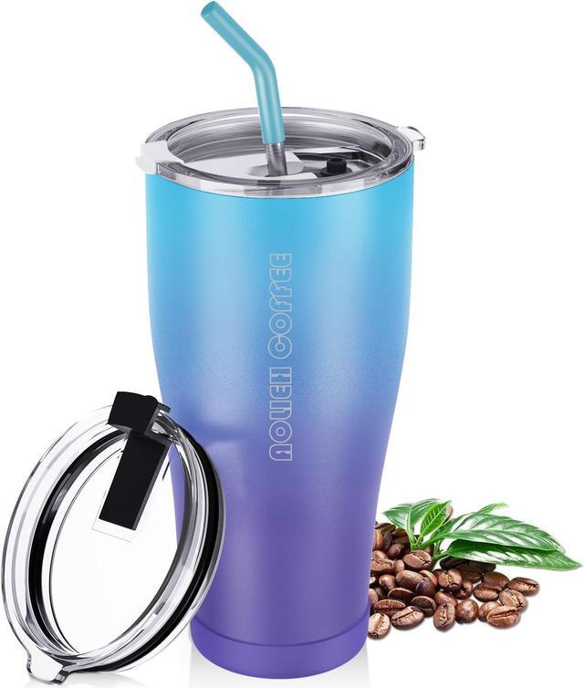 LiqCool 30 Oz Tumbler with Handle,Vacuum Insulated Coffee Mug with Lid  Straw, Stainless Steel Travel Coffee Mug, Reusable Leakproof Cup, Keep Cold