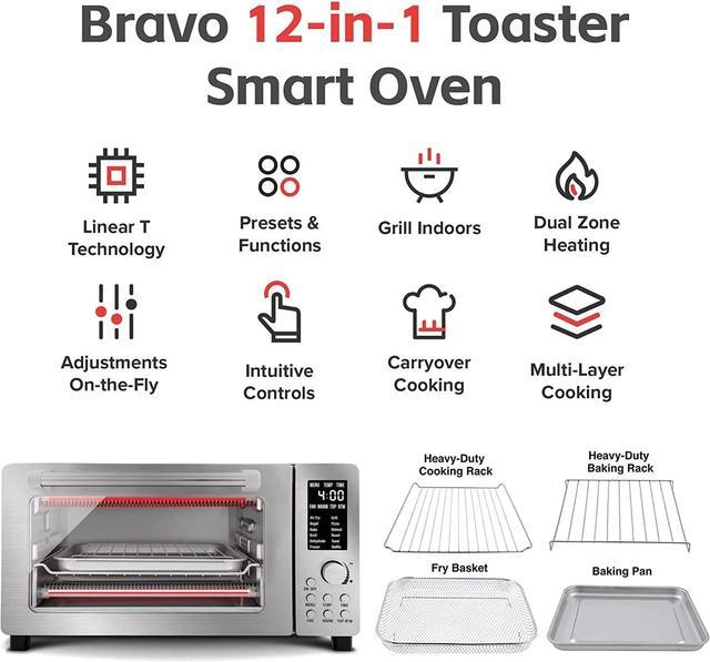 Nuwave Bravo 12-in-1 Digital Toaster Oven, Countertop Convection Oven & Air  Fryer Combo, 1800 Watts, 21-Qt Capacity, 50°-450°F Temp Controls, Dual